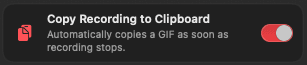 Gifnex clipboard export toggle